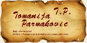 Tomanija Parmaković vizit kartica